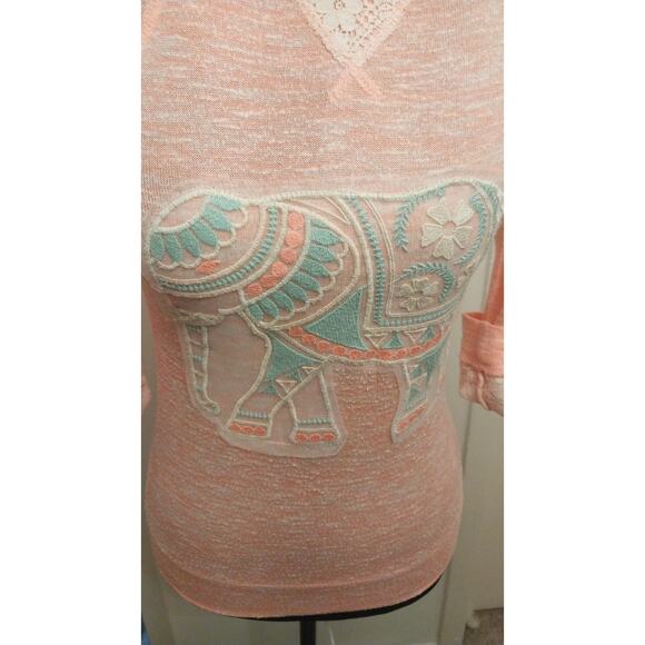 Pink Sheer Elephant Lightweight Boho Shirt Top Chance or Fate Women’s Size Small - Picture 7 of 8